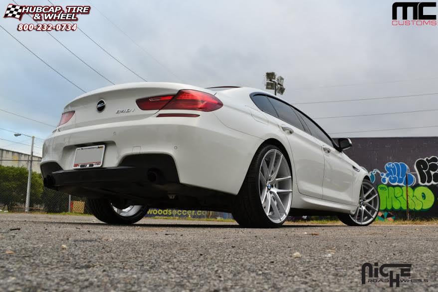 vehicle gallery/bmw 640i niche targa m130  Black & Machined with Dark Tint wheels and rims